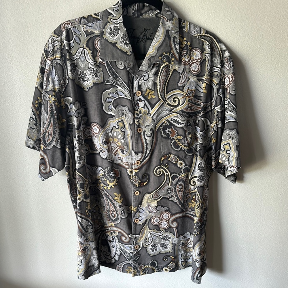Tommy Bahama Gray Paisley Button-Down Shirt
